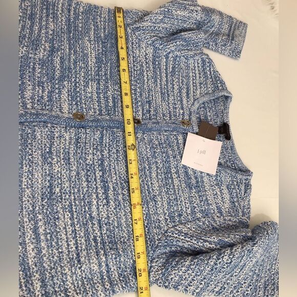 J. Jill Wearever Spray-dyed Sweater-Jacket In Blue Agate Marble New Size Large - Picture 12 of 13